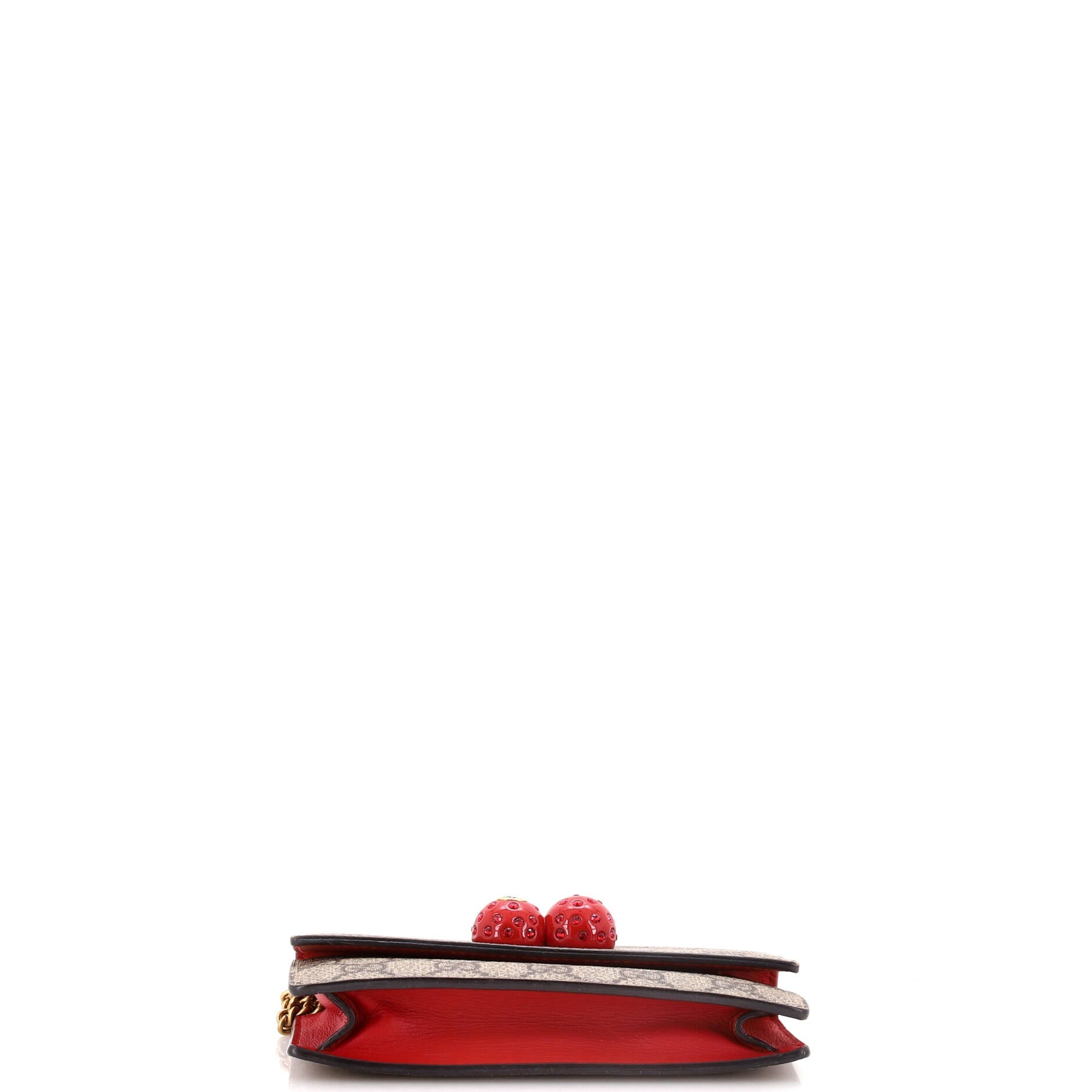 Cherries Wallet on Chain GG Coated Canvas Mini