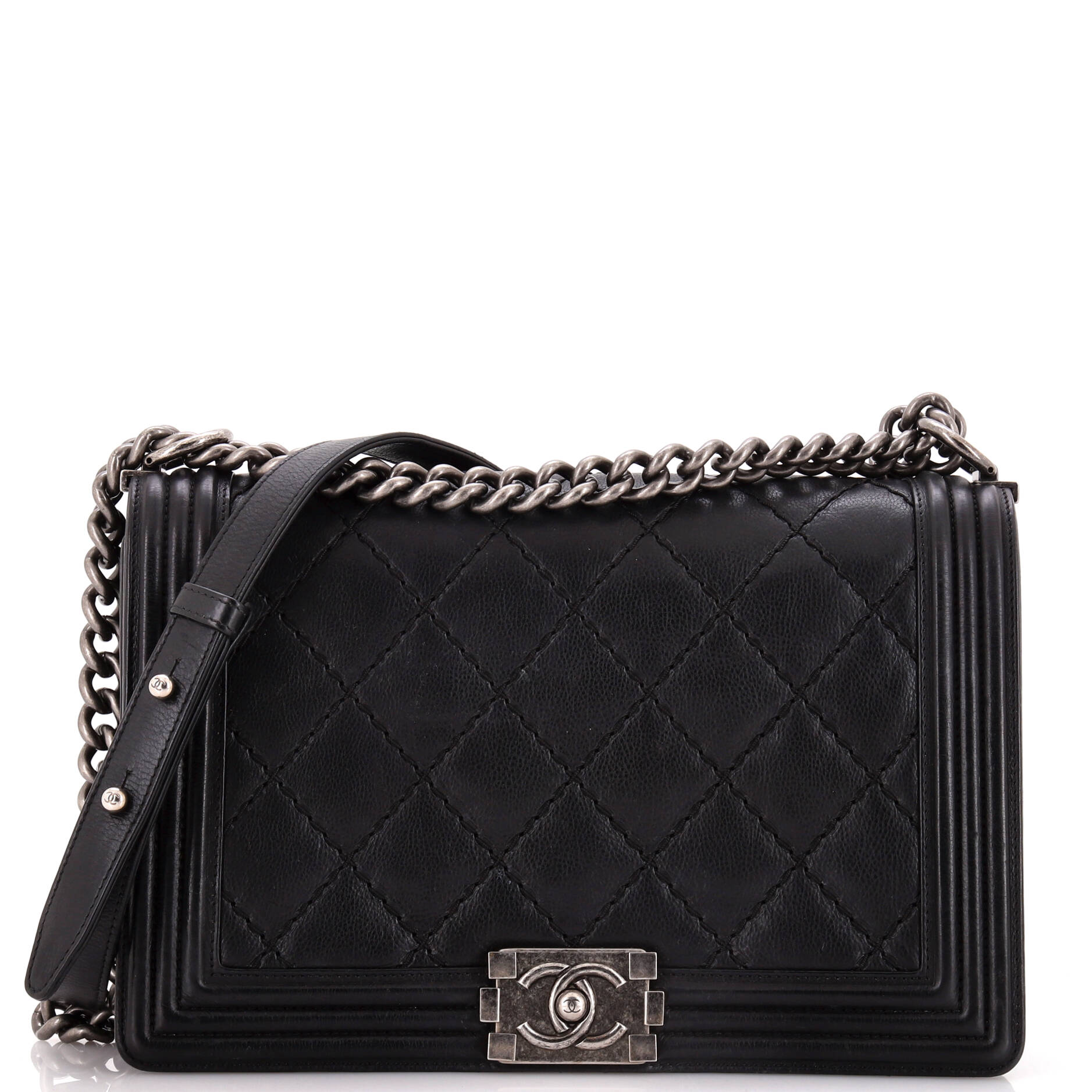 Stitch Boy Flap Bag Quilted Calfskin New Medium