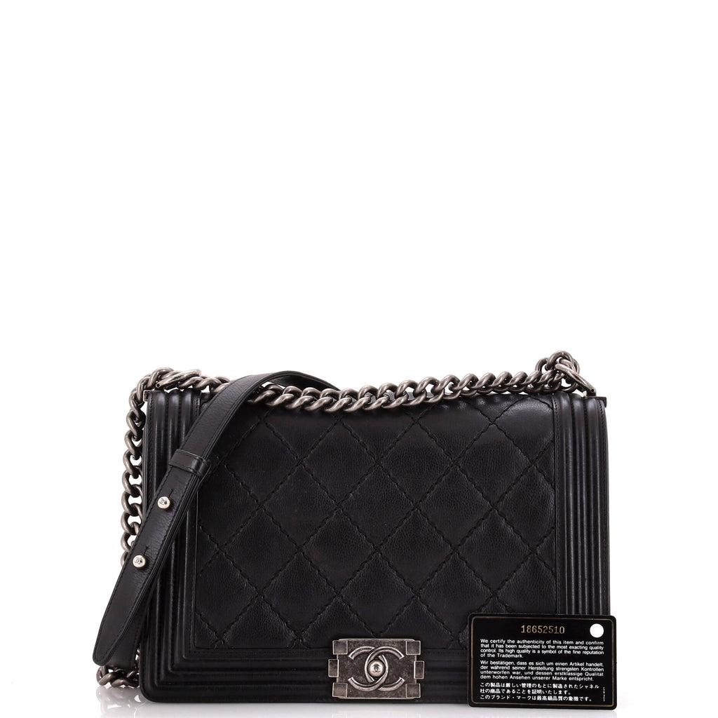 Stitch Boy Flap Bag Quilted Calfskin New Medium