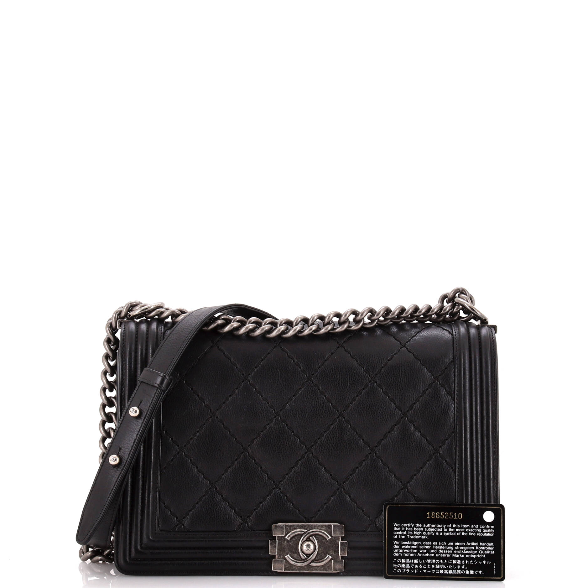 Stitch Boy Flap Bag Quilted Calfskin New Medium