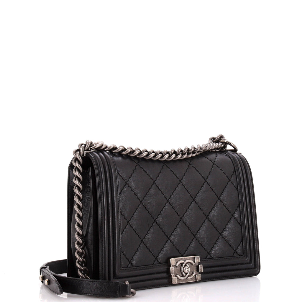 Stitch Boy Flap Bag Quilted Calfskin New Medium