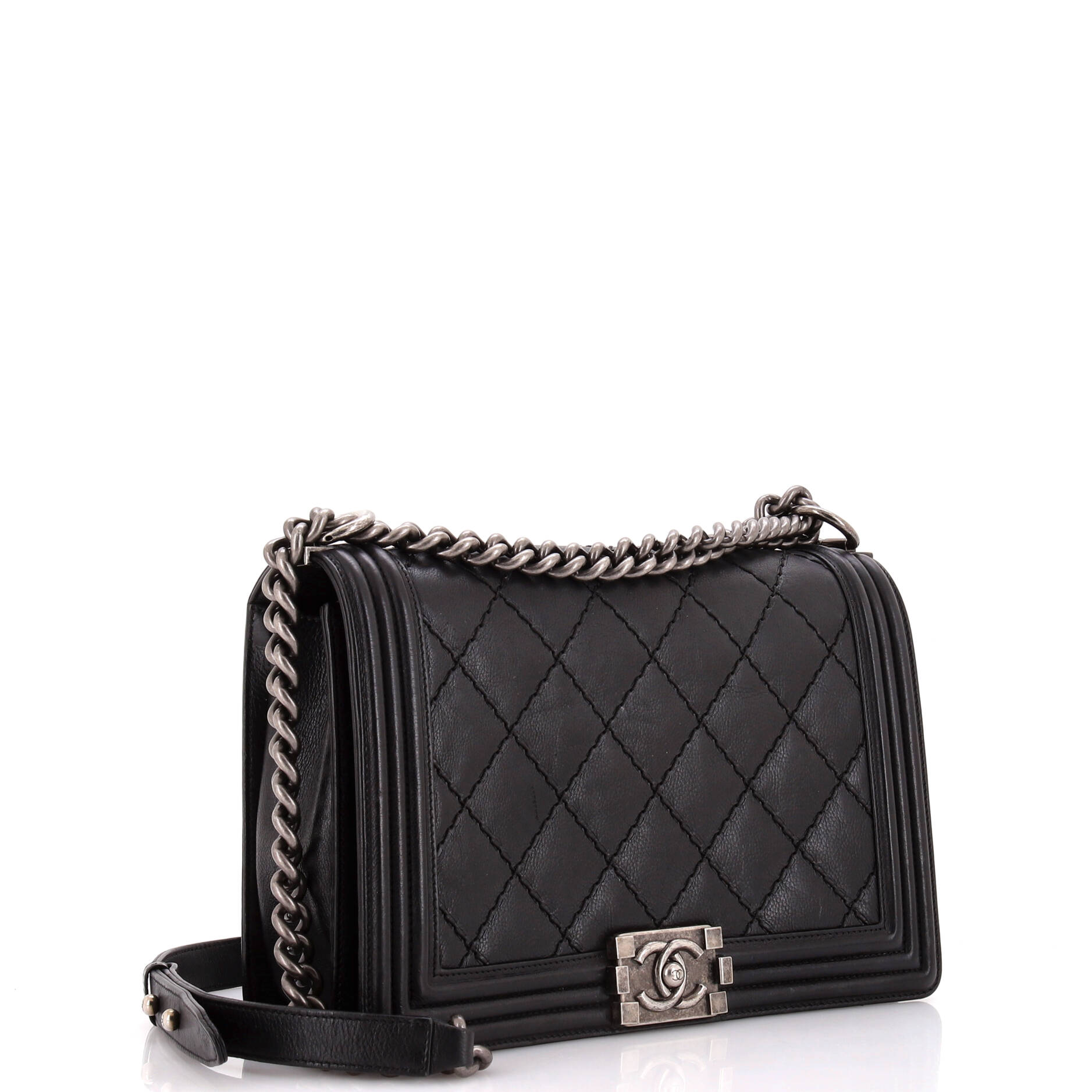 Stitch Boy Flap Bag Quilted Calfskin New Medium