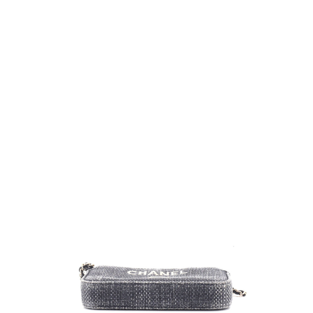 Deauville Double Zip Clutch with Chain Raffia