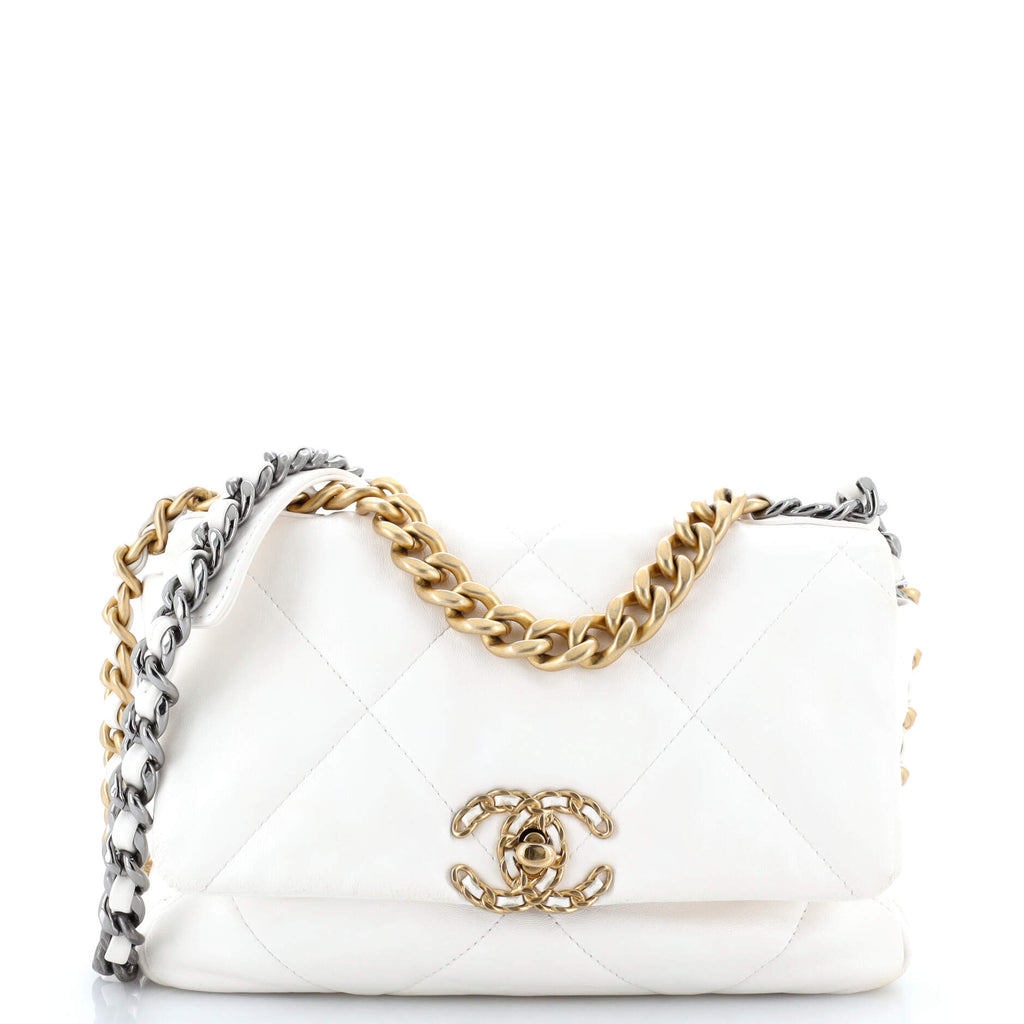 19 Flap Bag Quilted Leather Medium