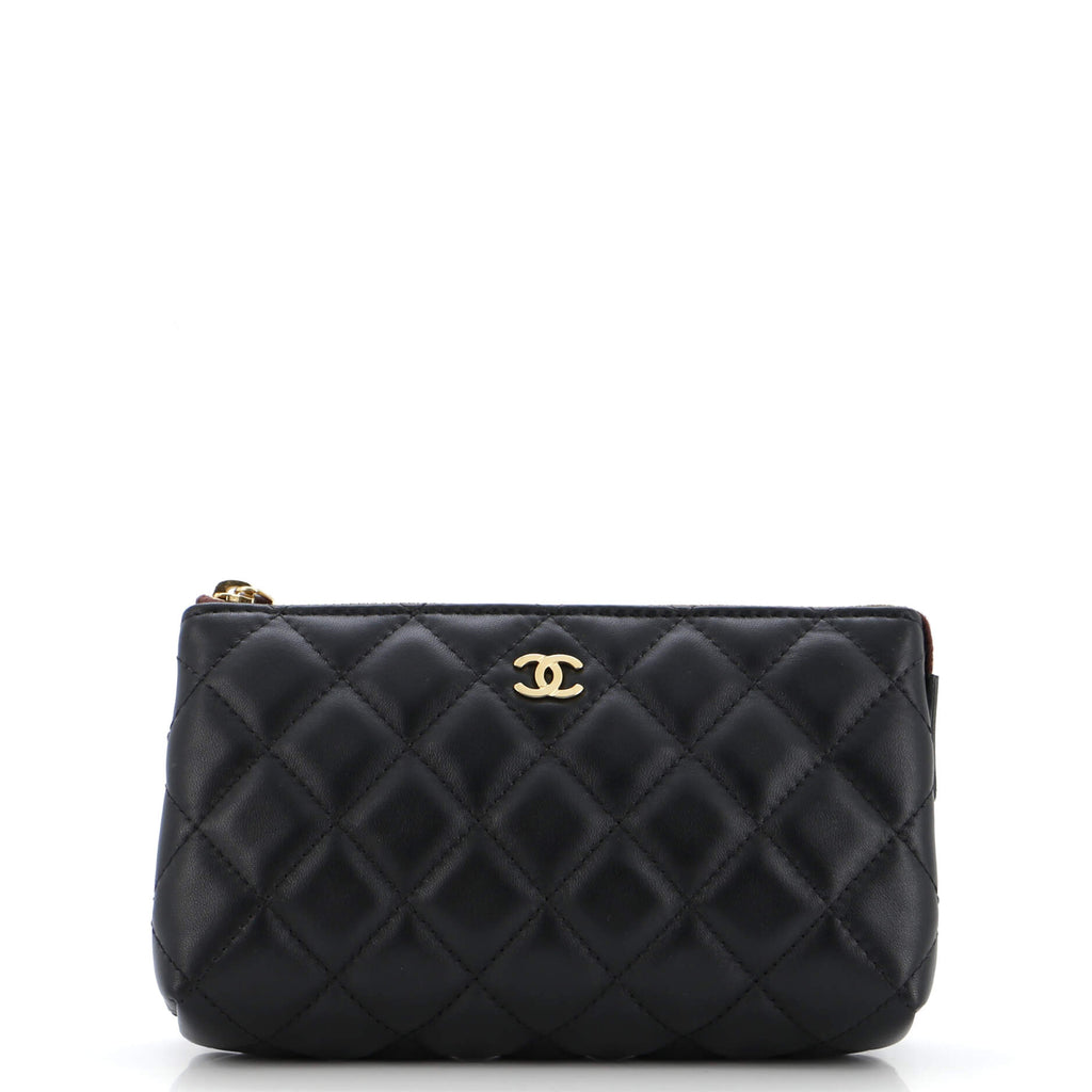 Zipped Pouch Quilted Lambskin Mini