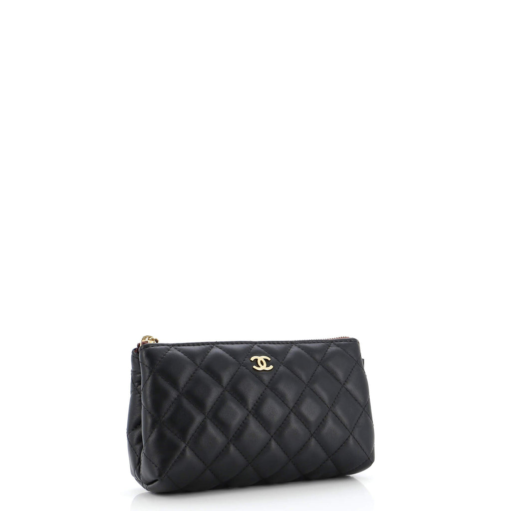 Zipped Pouch Quilted Lambskin Mini
