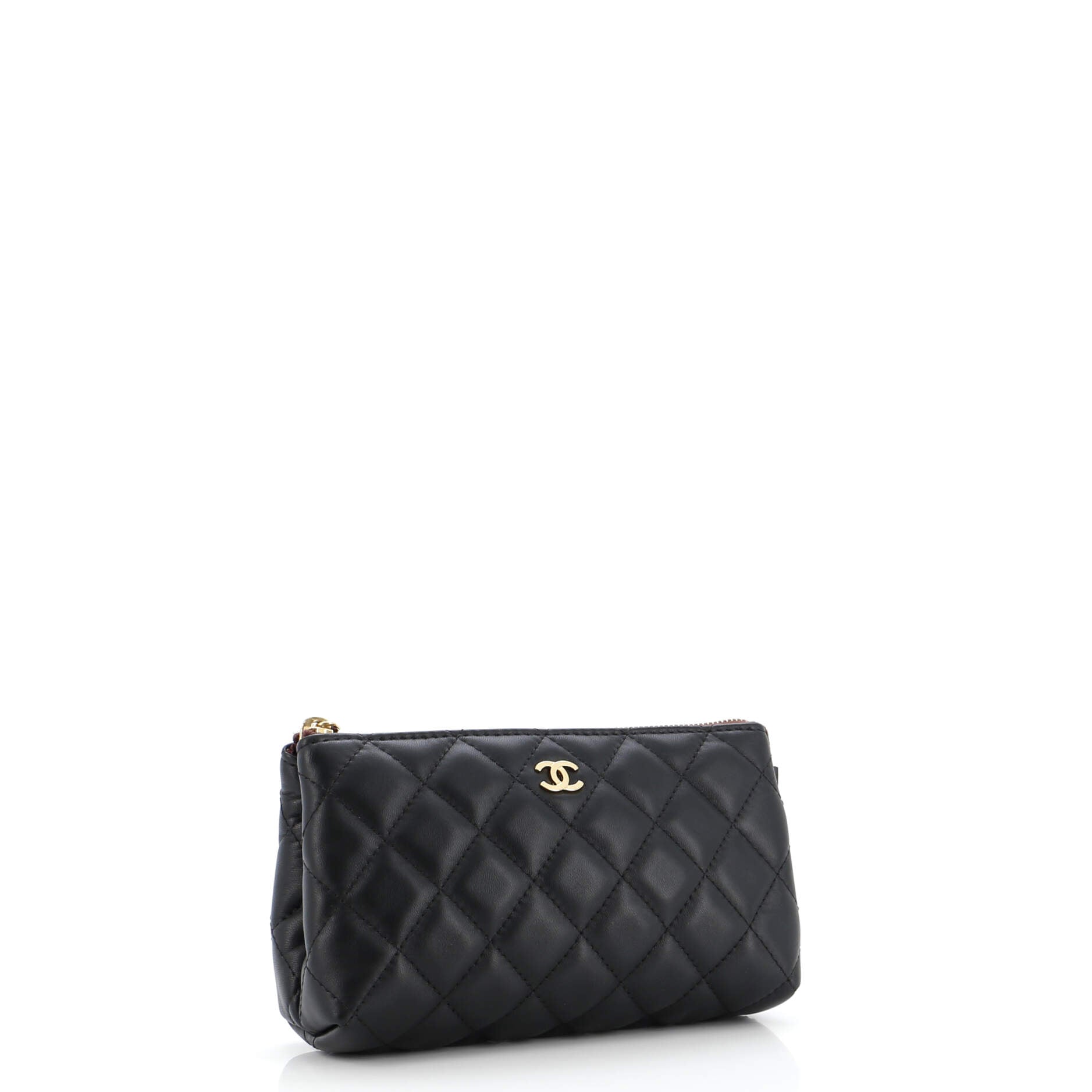 Zipped Pouch Quilted Lambskin Mini