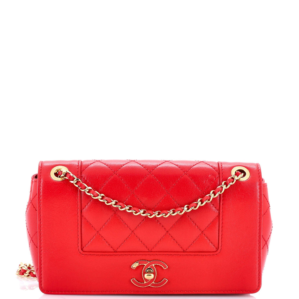 Mademoiselle Vintage Flap Bag Quilted Sheepskin Small