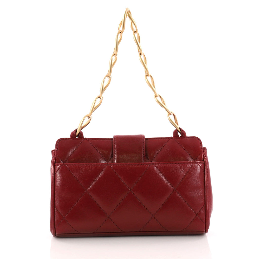 Vintage Chain Link Clutch Quilted Lambskin Small