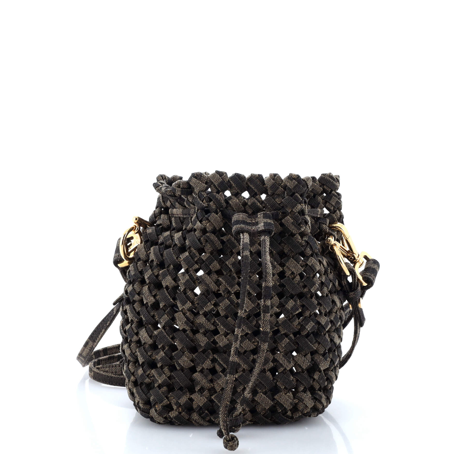 Mon Tresor Bucket Bag Jacquard Interlace Fabric Mini