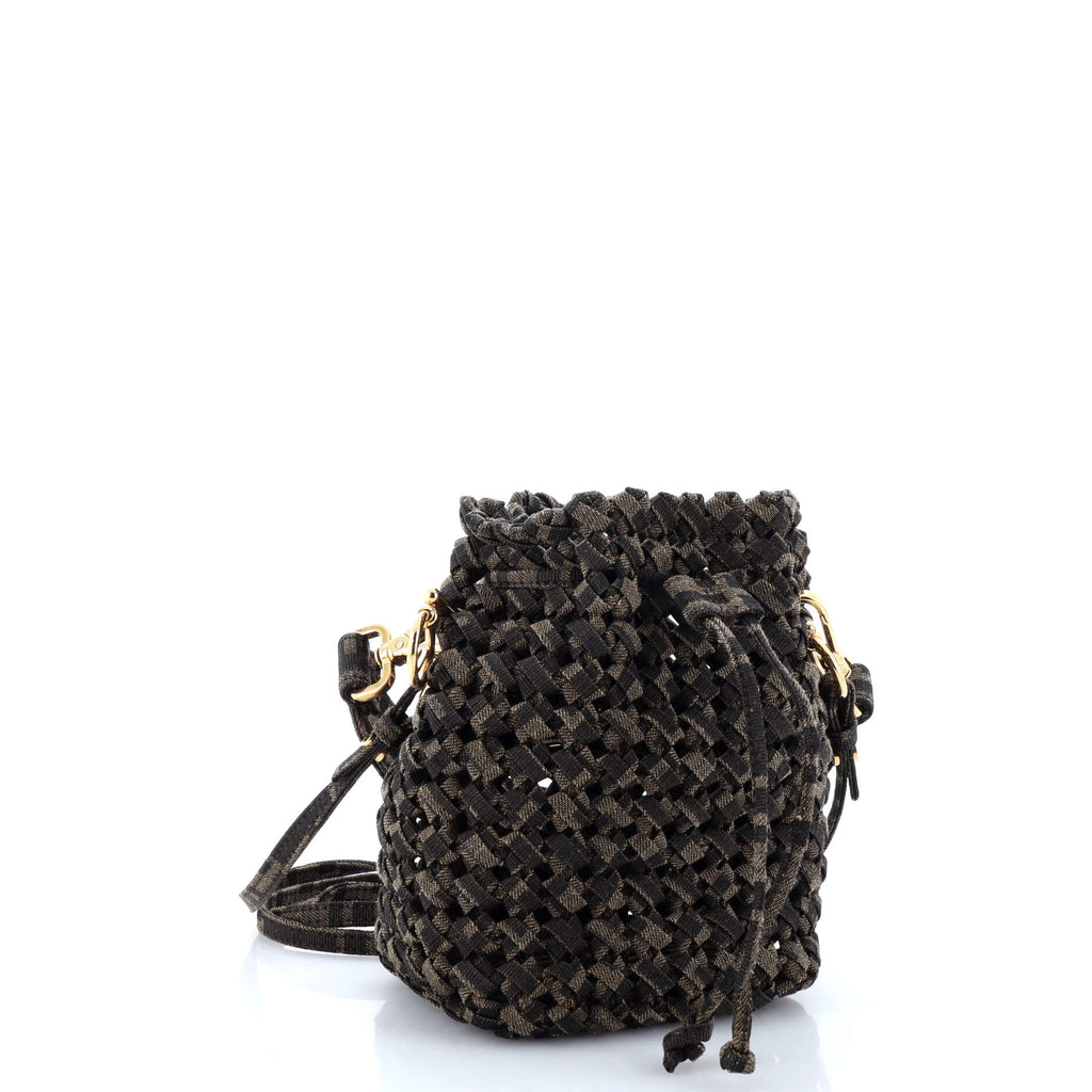 Mon Tresor Bucket Bag Jacquard Interlace Fabric Mini