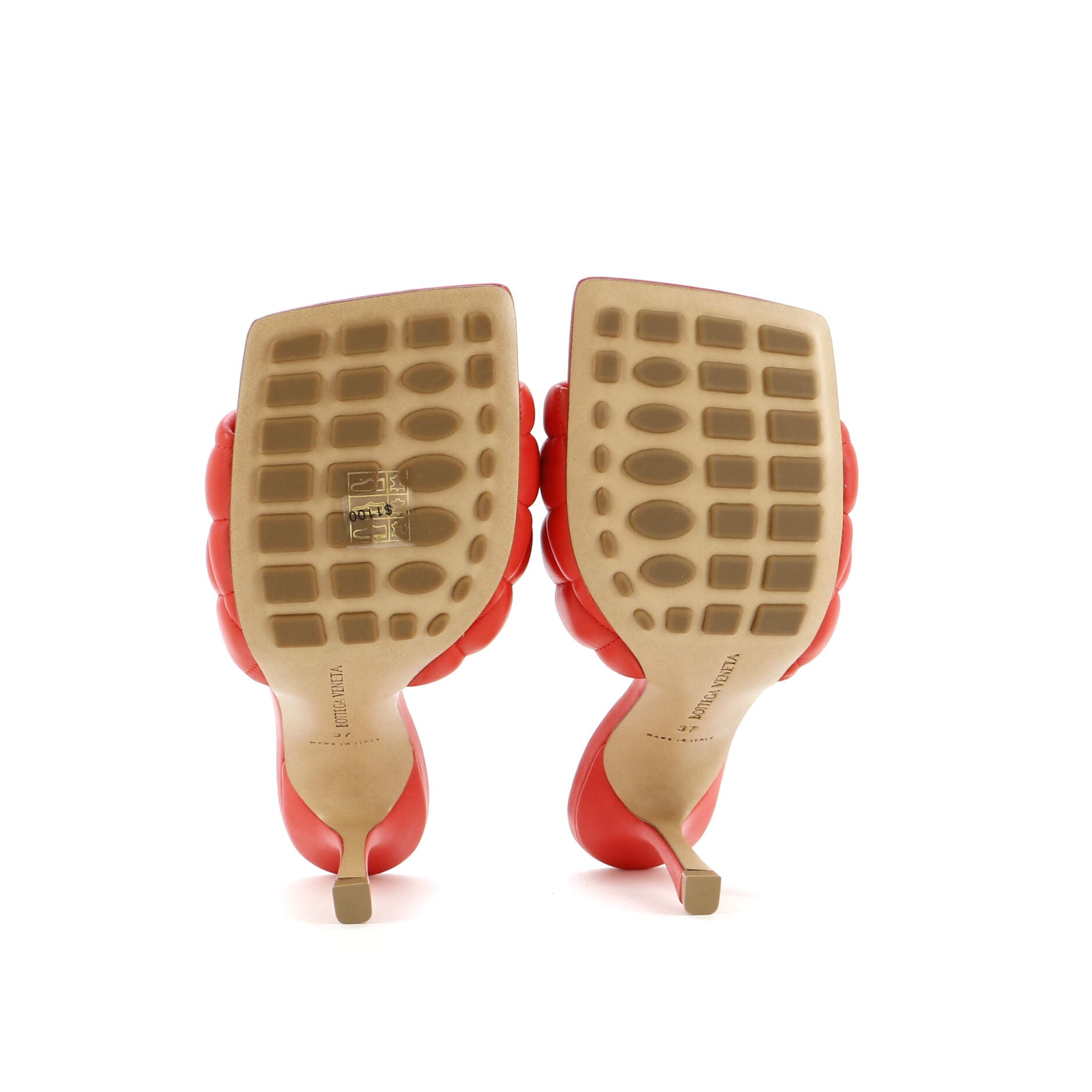 Women's The Padded Heeled Sandals Quilted Leather