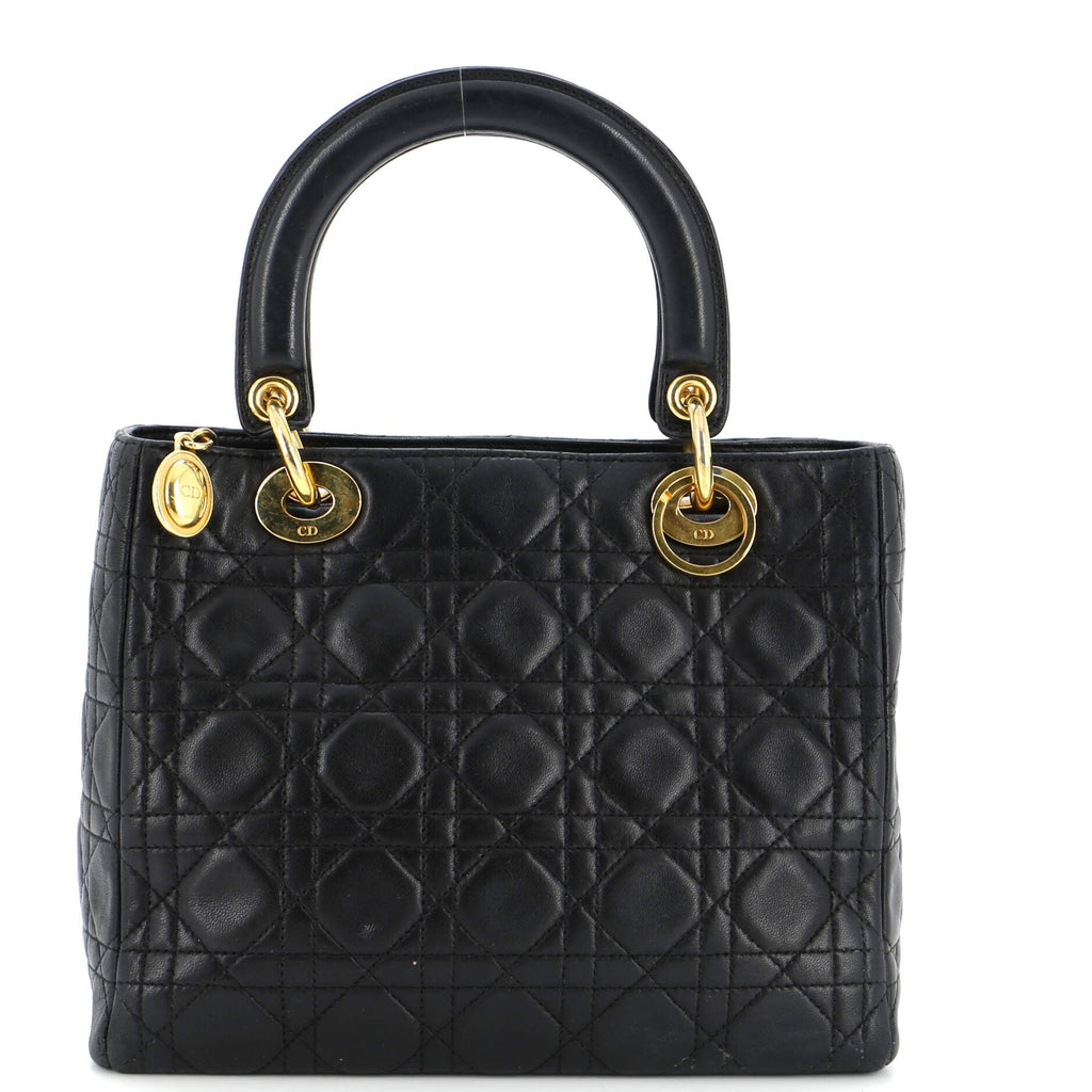 Vintage Lady Dior Bag Cannage Quilt Lambskin Medium