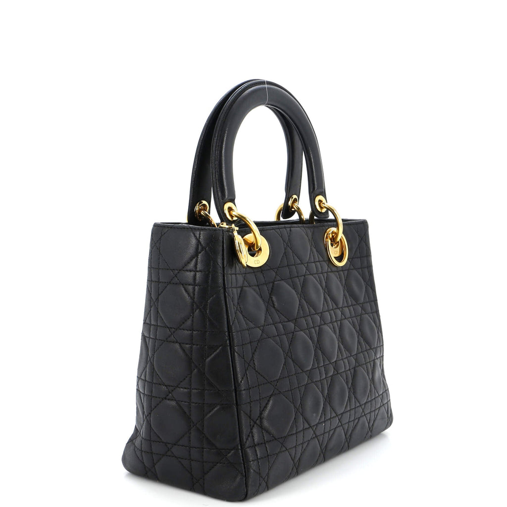 Vintage Lady Dior Bag Cannage Quilt Lambskin Medium