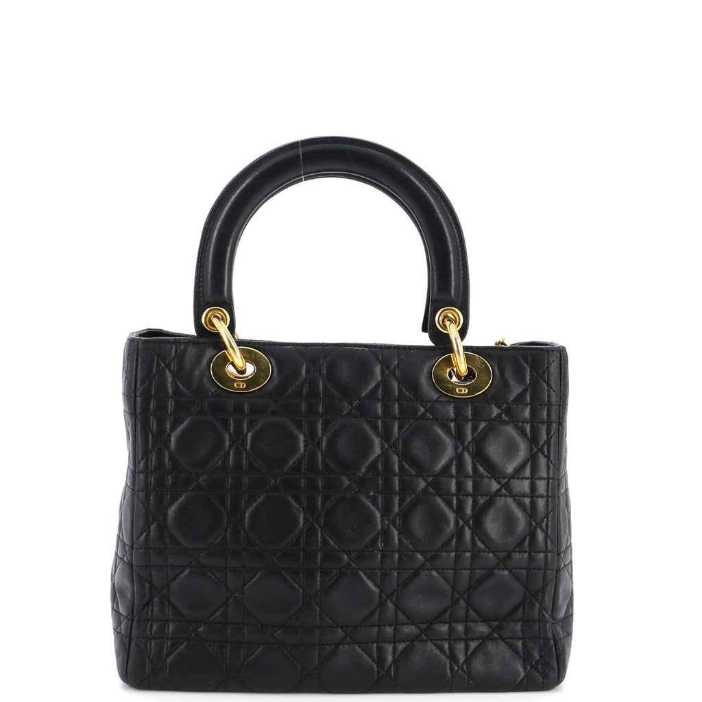 Vintage Lady Dior Bag Cannage Quilt Lambskin Medium