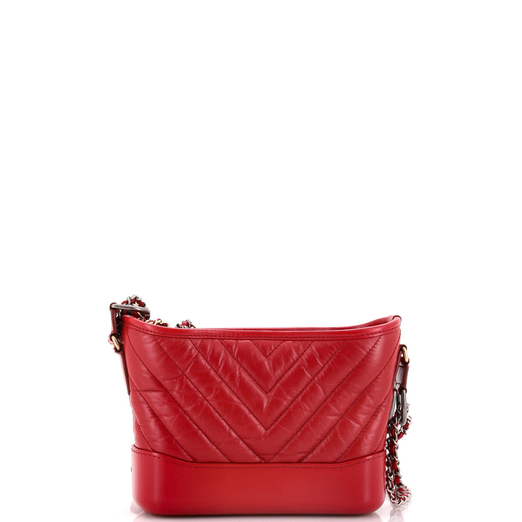 Gabrielle Hobo Chevron Aged Calfskin Small