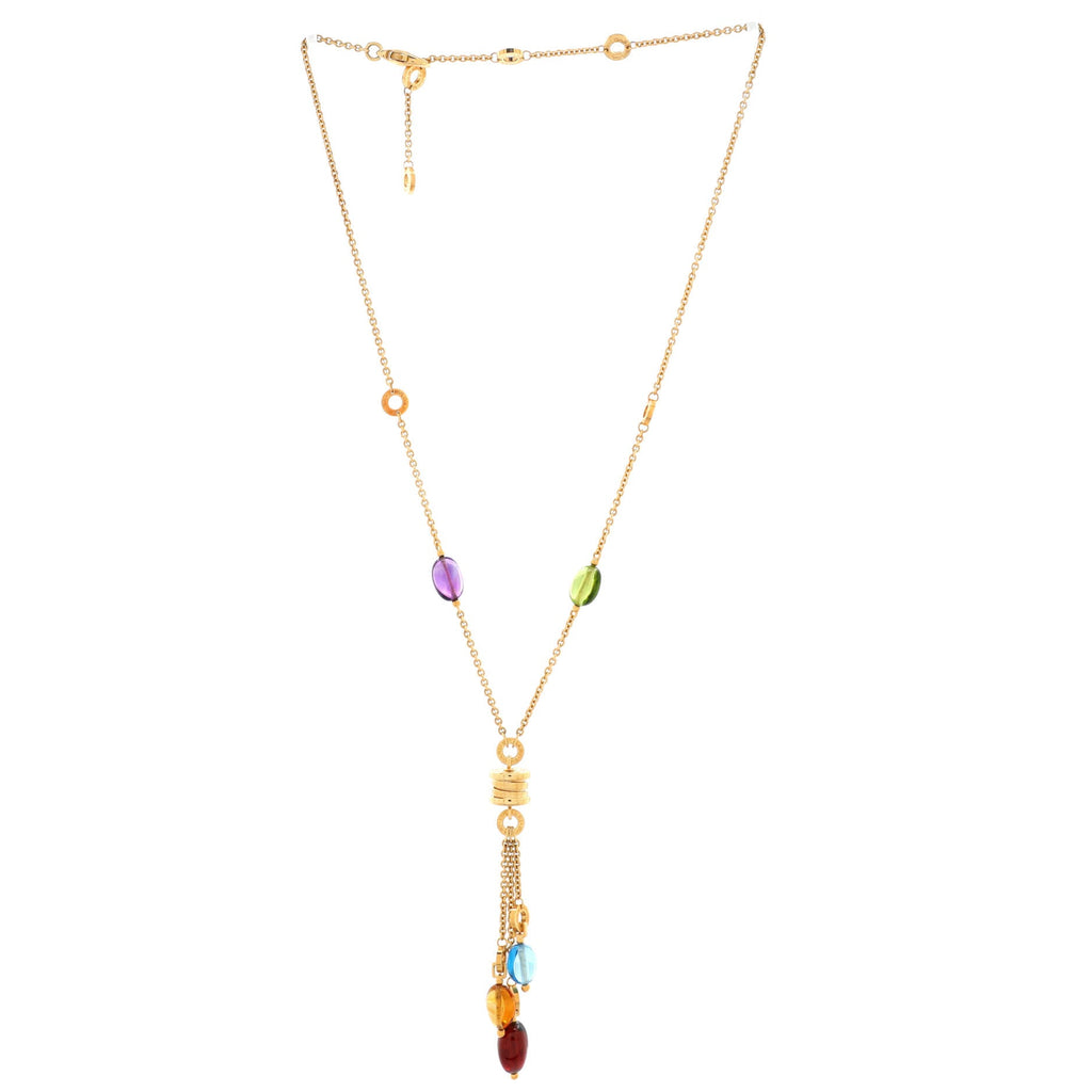 B.Zero1 Lavalier Necklace 18K Yellow Gold with Amethyst, Peridot, Citrine, Garnet, and Blue Topaz