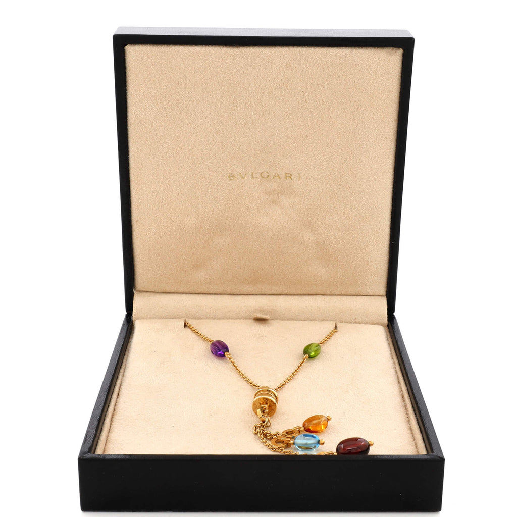 B.Zero1 Lavalier Necklace 18K Yellow Gold with Amethyst, Peridot, Citrine, Garnet, and Blue Topaz