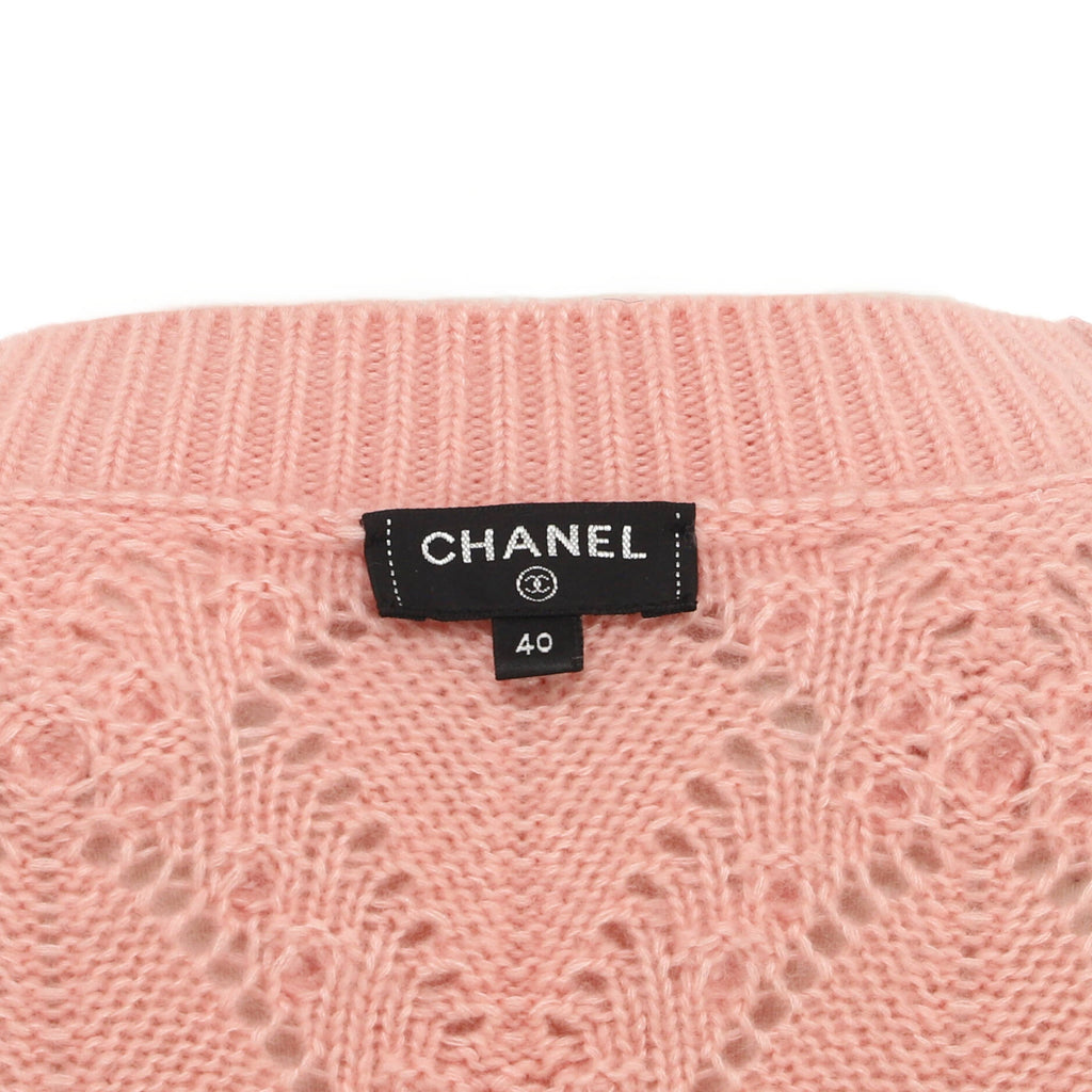 Women's CC Heart Button V-Neck Cardigan Cashmere Blend