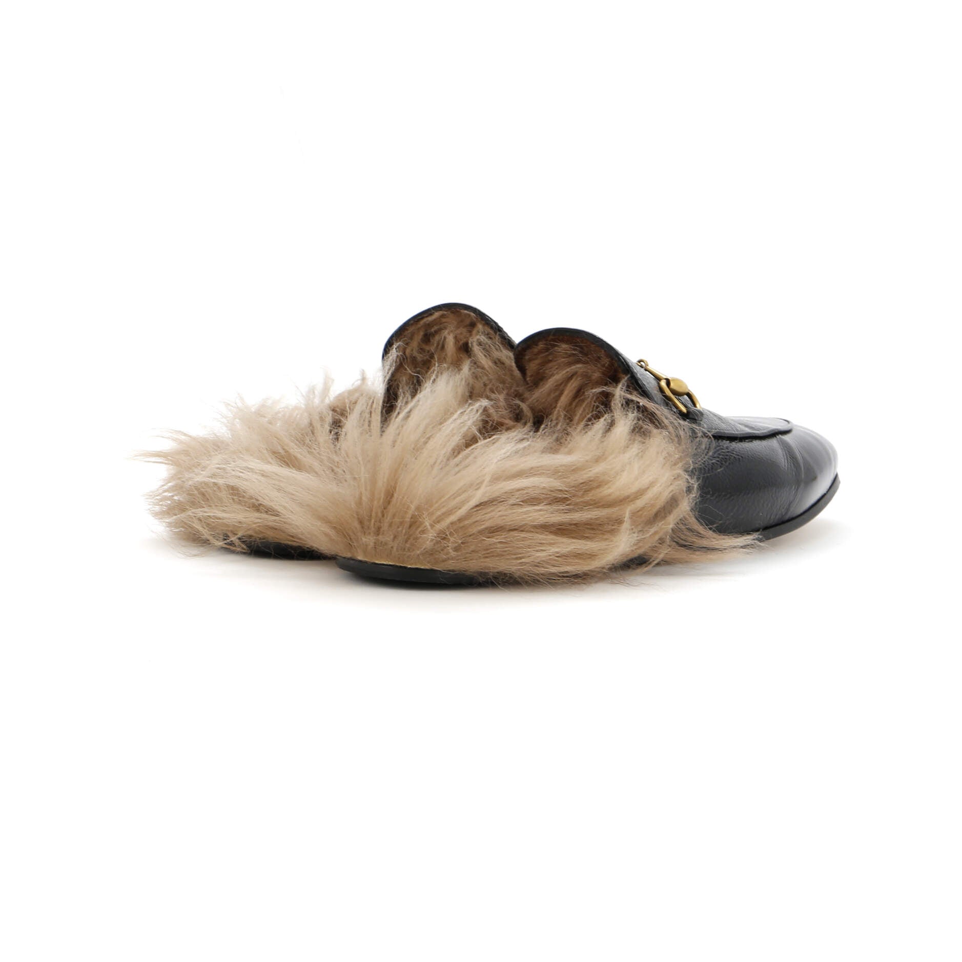 Women's Princetown Mules Patent with Fur
