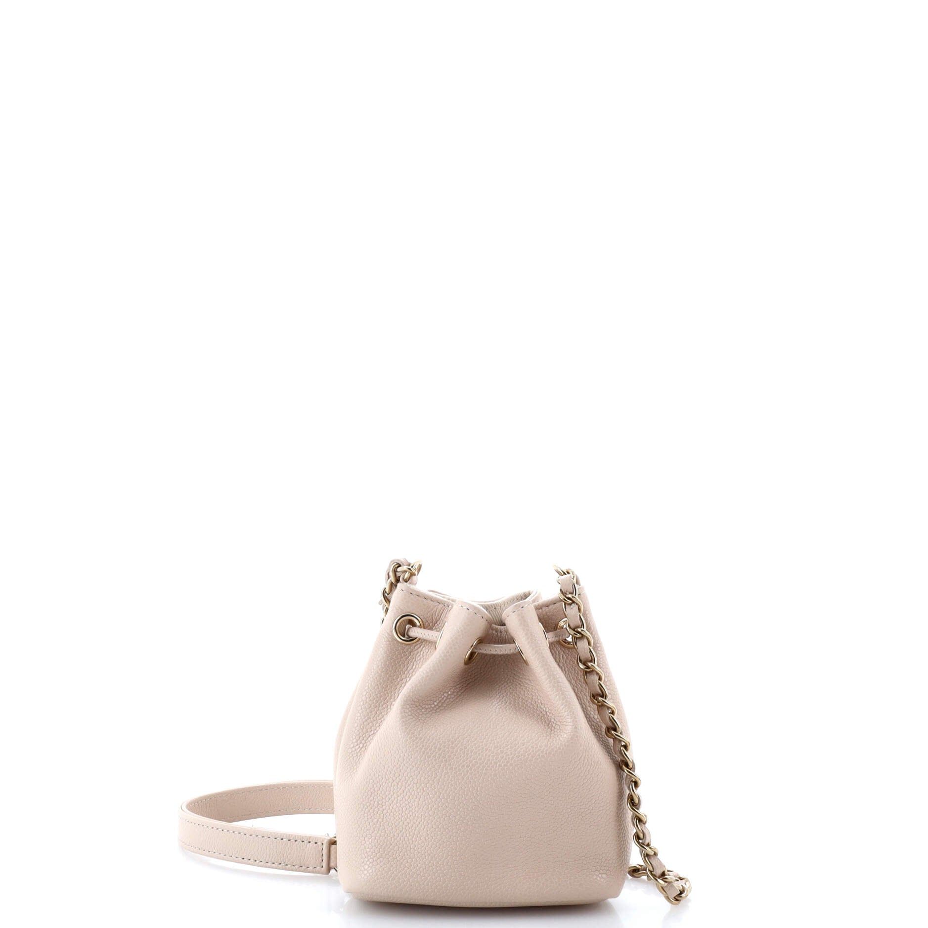 Business Affinity Drawstring Bucket Bag Quilted Caviar Mini