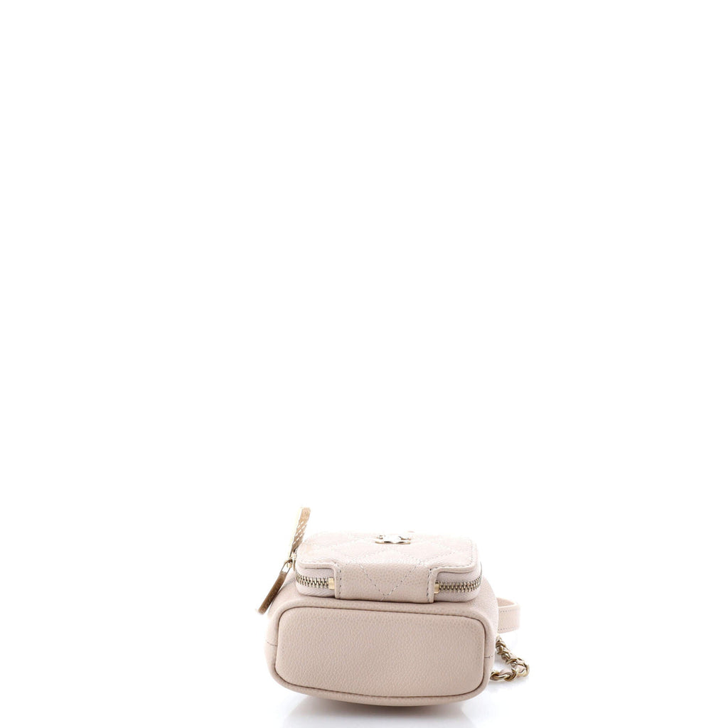 Business Affinity Drawstring Bucket Bag Quilted Caviar Mini