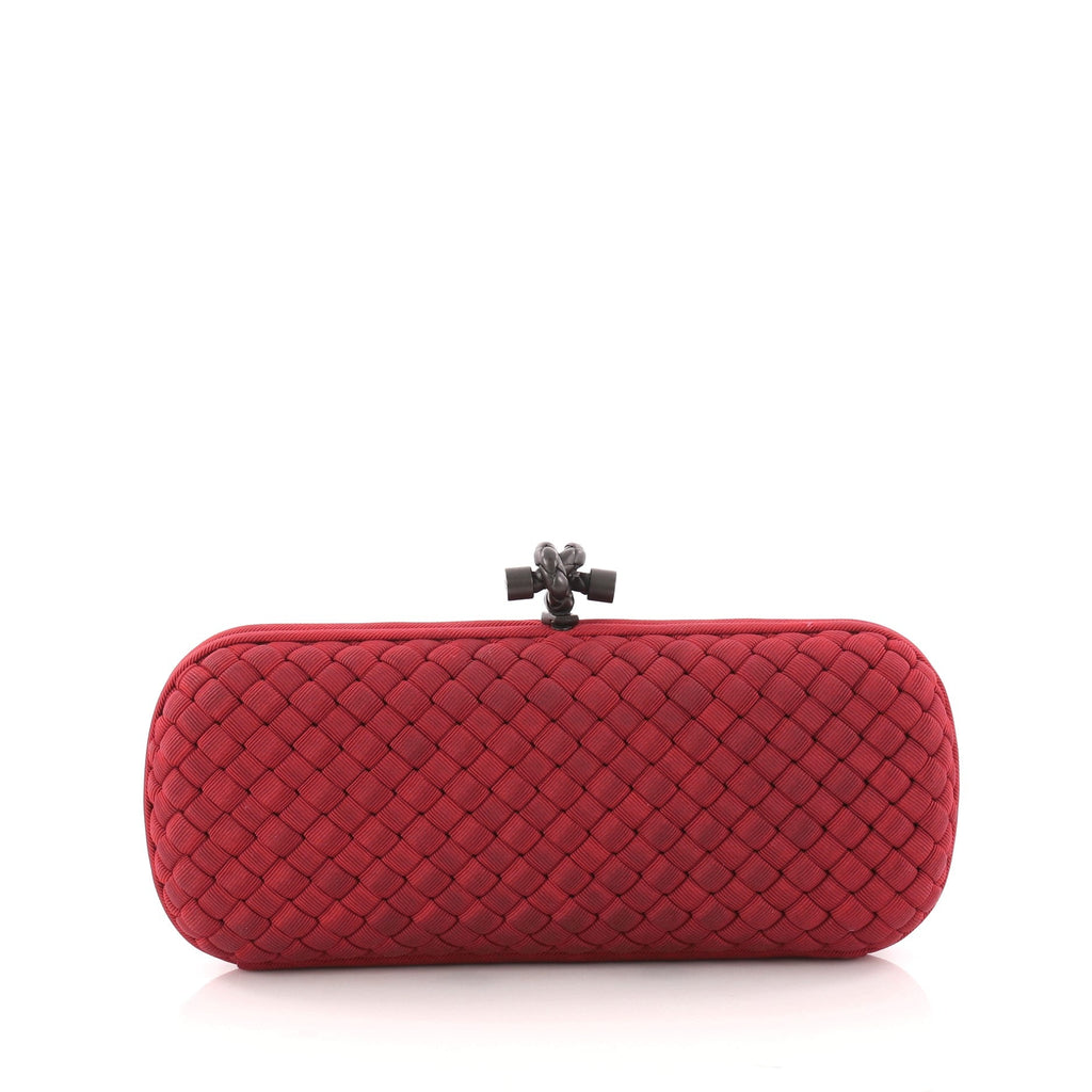 Box Knot Clutch Intrecciato Silk Faille Long