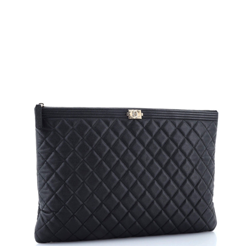 Boy O Case Clutch Quilted Caviar Large