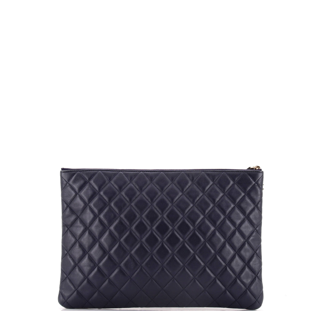 CC Casino O Case Clutch Quilted Lambskin Large