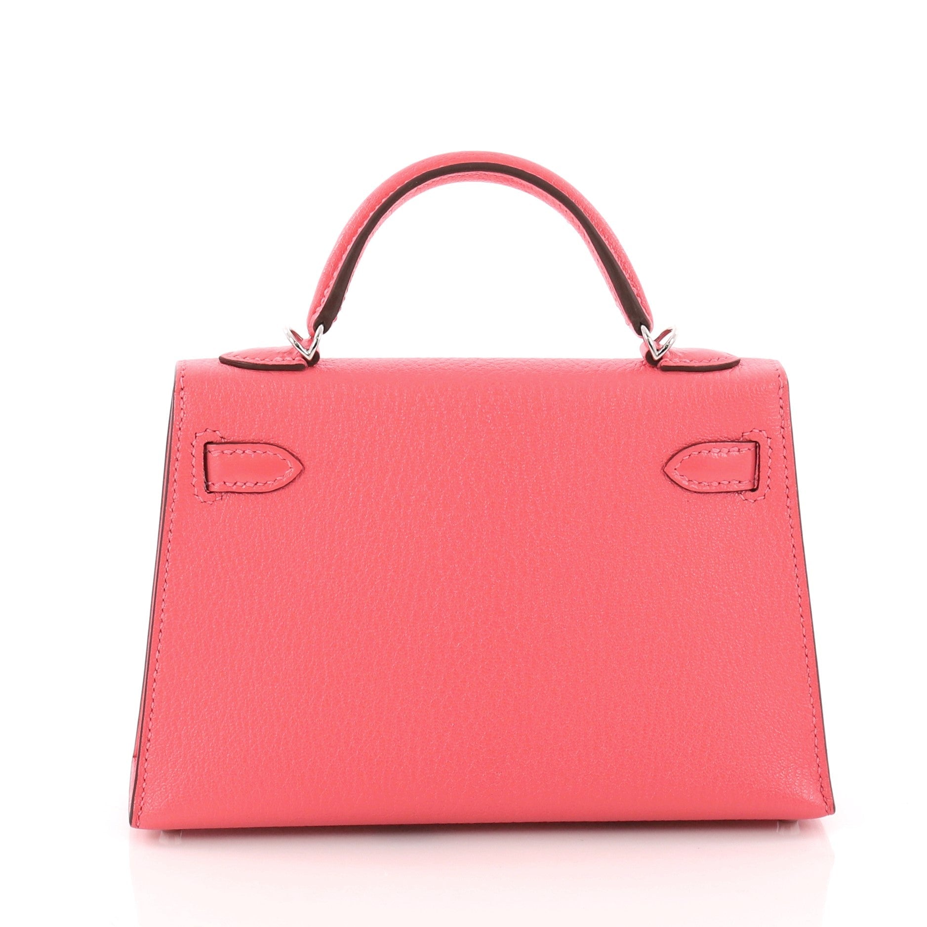 Kelly Mini II Handbag Rose Lipstick Chevre Mysore with Palladium Hardware 20