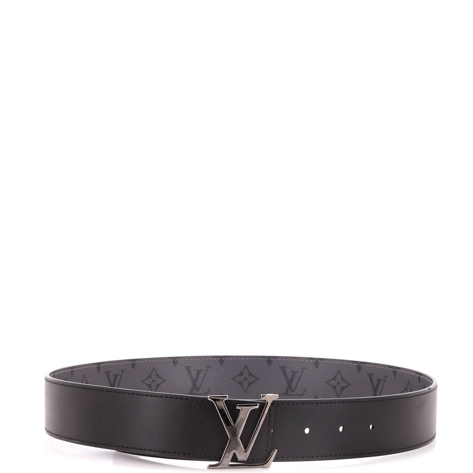 LV Initiales Reversible Belt Reverse Monogram Eclipse Canvas and Leather Wide 85