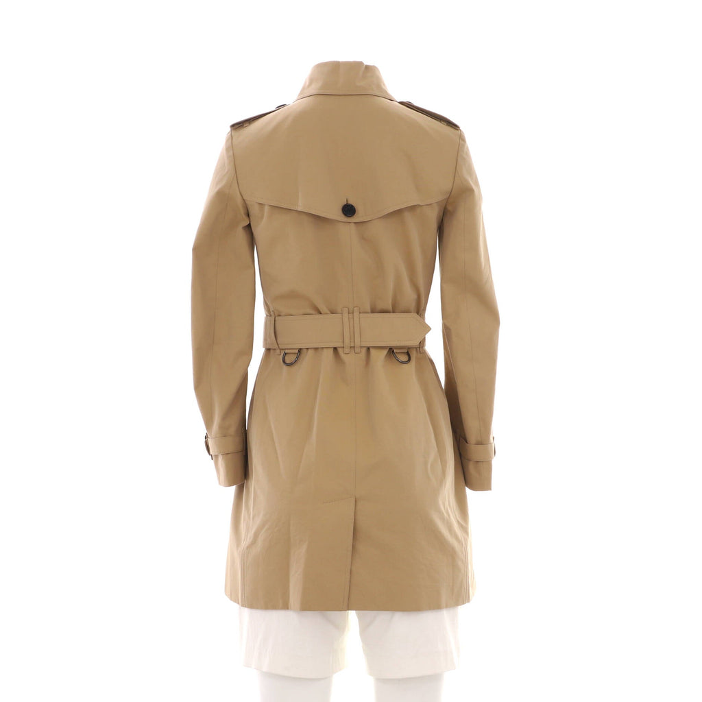 Women's Double Breasted Belted Mid-Length Trench Coat Cotton
