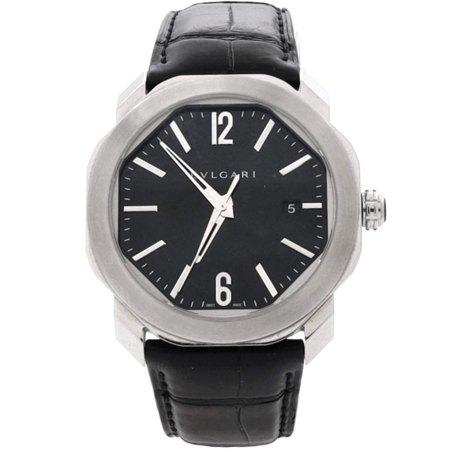 Octo Roma Automatic Watch Stainless Steel and Alligator 41