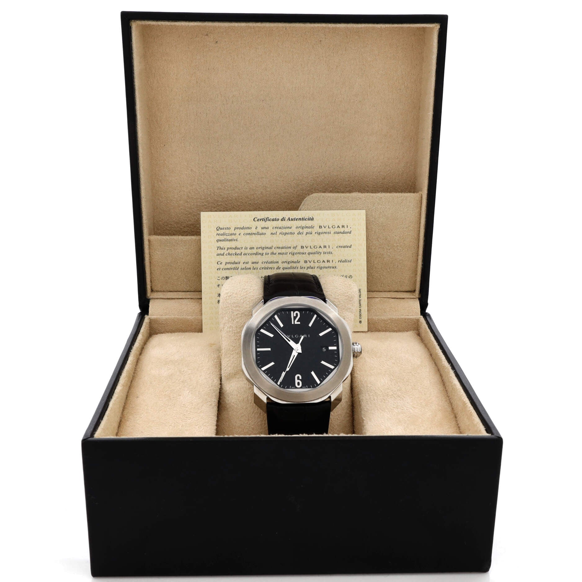 Octo Roma Automatic Watch Stainless Steel and Alligator 41