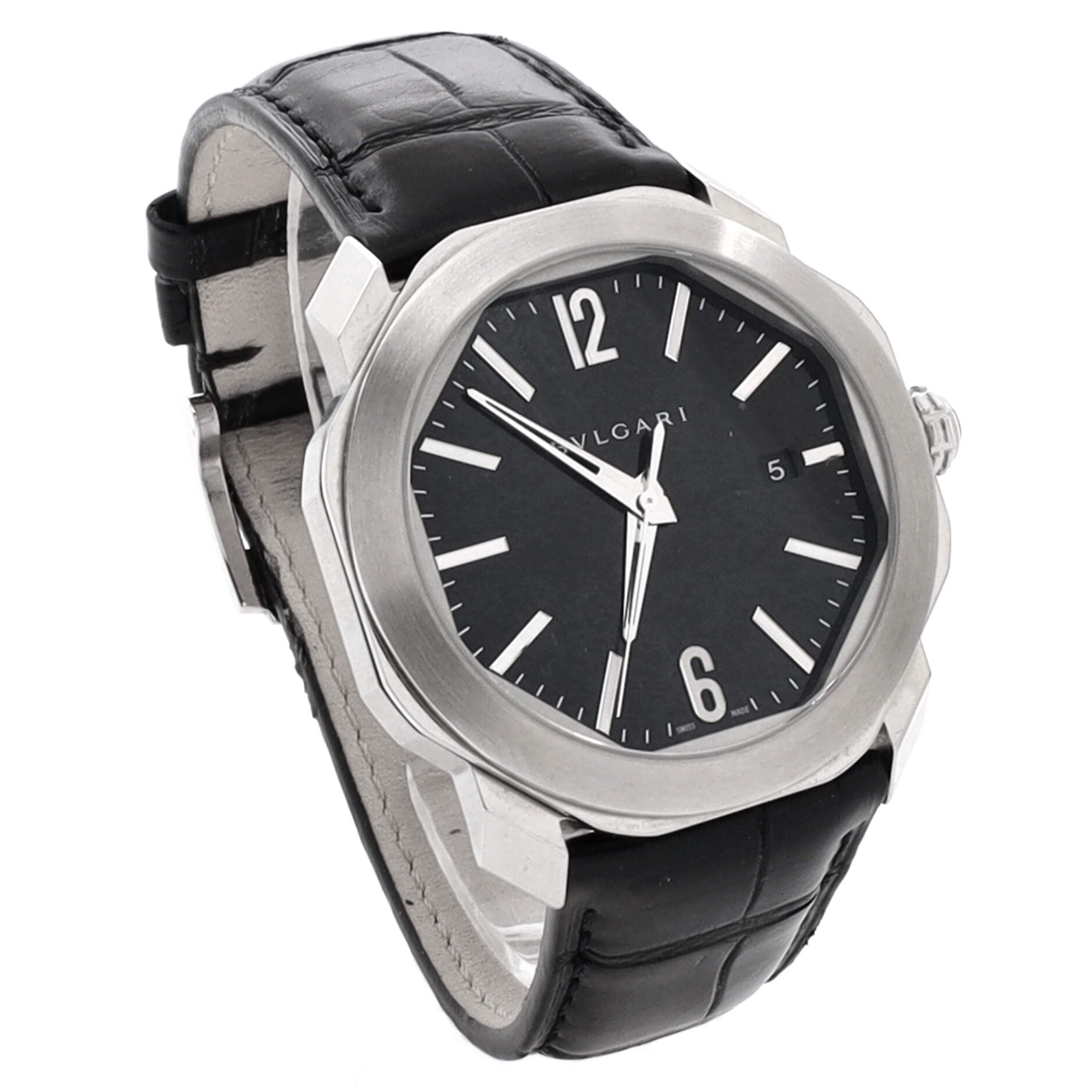 Octo Roma Automatic Watch Stainless Steel and Alligator 41