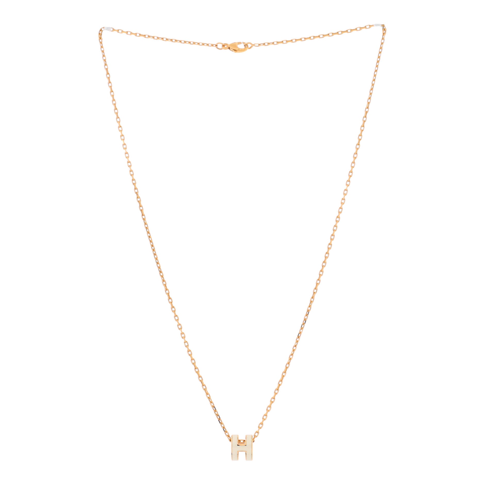 Pop H Pendant Chain Necklace Metal and Enamel Mini