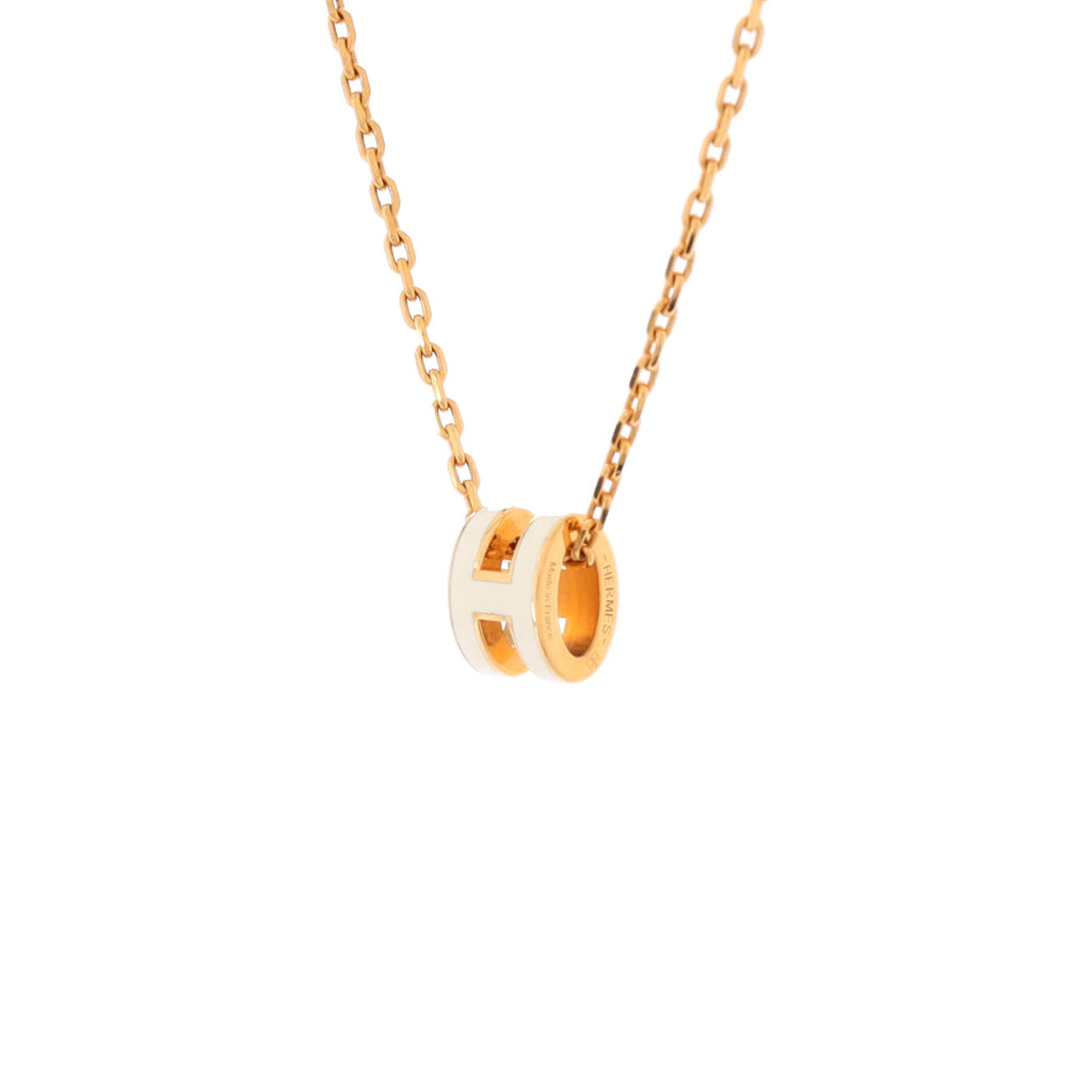 Pop H Pendant Chain Necklace Metal and Enamel Mini