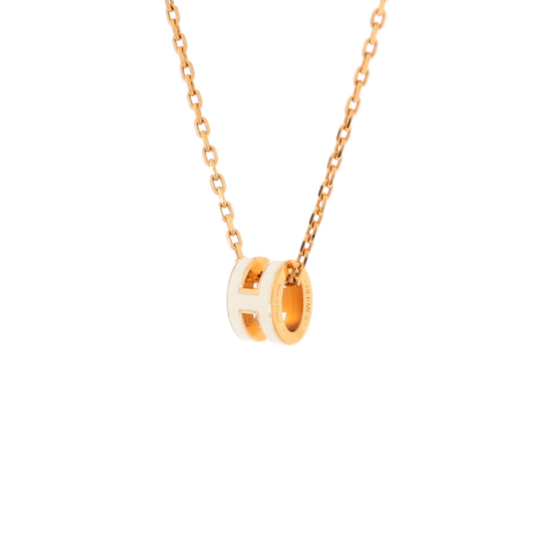 Pop H Pendant Chain Necklace Metal and Enamel Mini