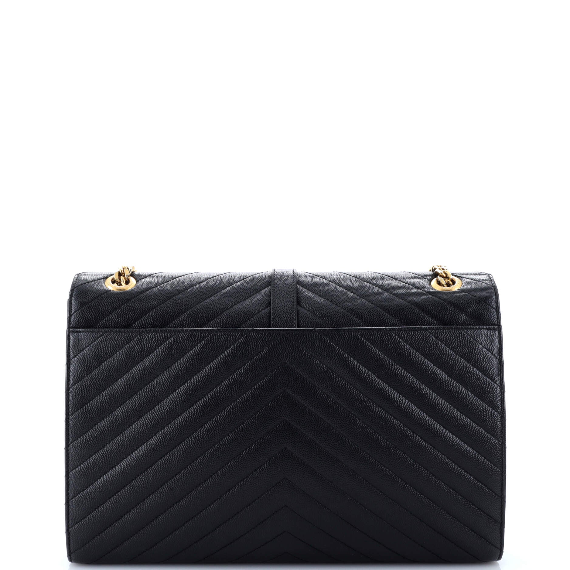 Classic Monogram Envelope Satchel Matelasse Chevron Leather Large