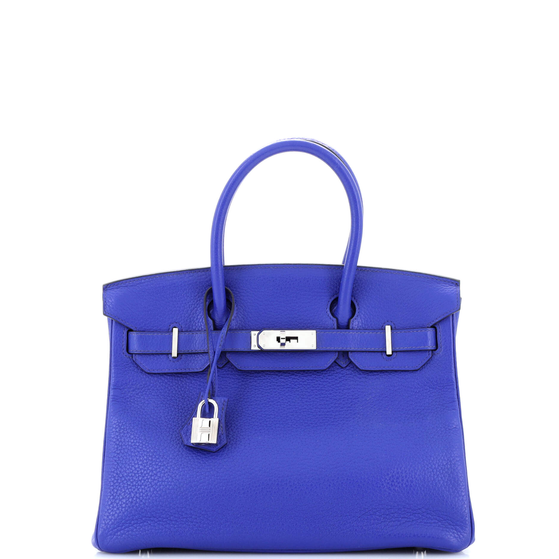 Birkin Handbag Bleu Electrique Clemence with Palladium Hardware 30