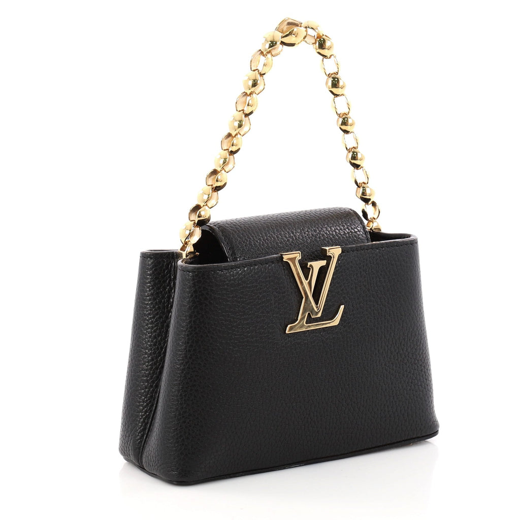 Chain Capucines Handbag Leather Mini