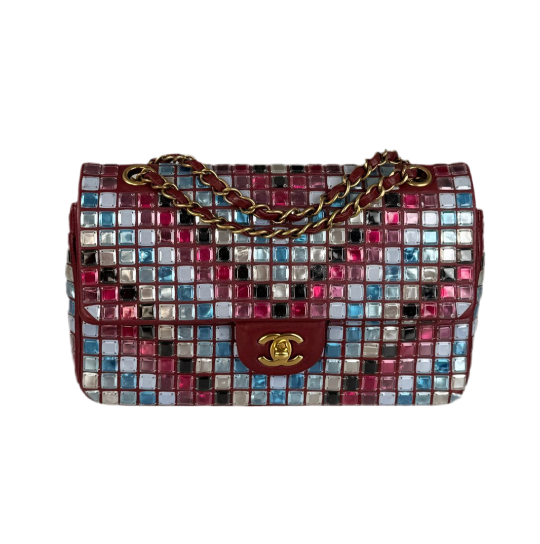 Chanel Runway Mosaic Medium Flap Bag in Red and Multicolor