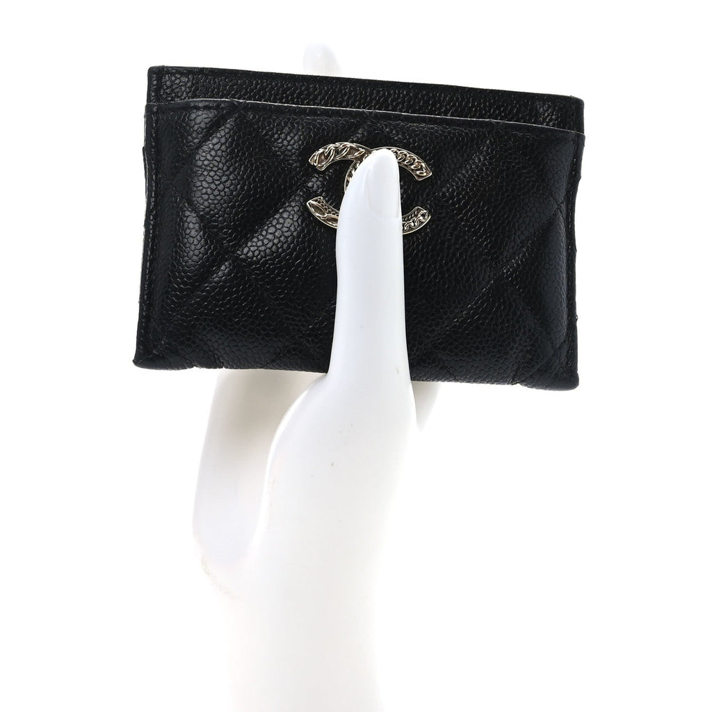 Caviar Quilted Multi Chain CC  Holder Black