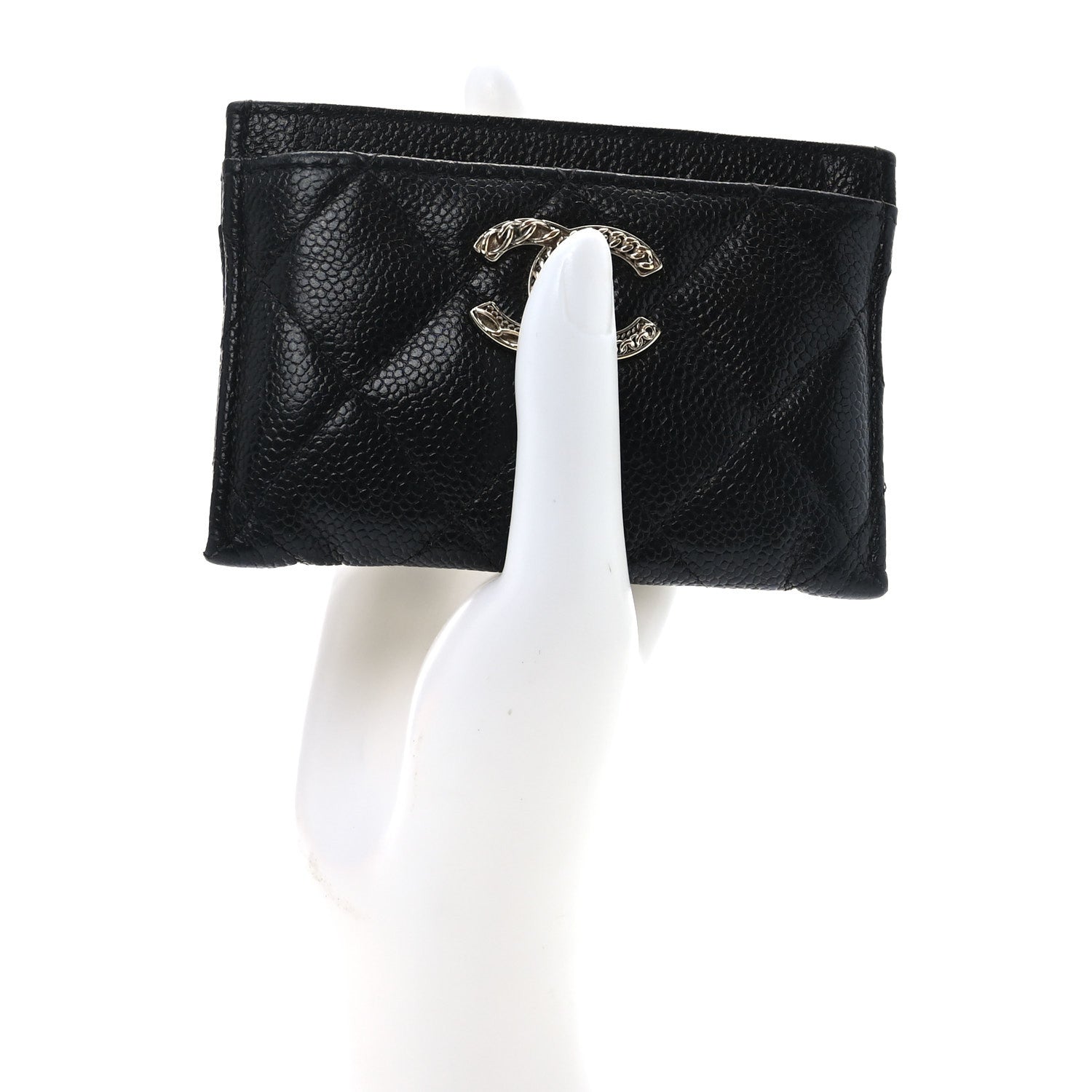 Caviar Quilted Multi Chain CC  Holder Black