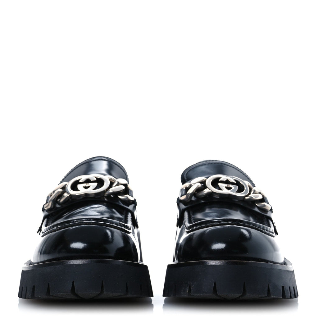 Cordovan Lux Mens Jeanne Platform Lug Sole 30/45mm Loafers 9 Black