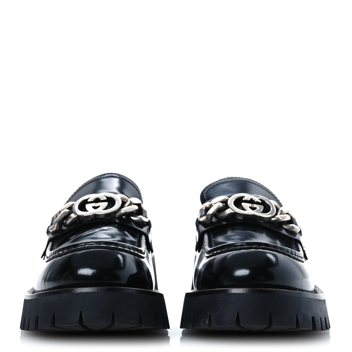 Cordovan Lux Mens Jeanne Platform Lug Sole 30/45mm Loafers 9 Black