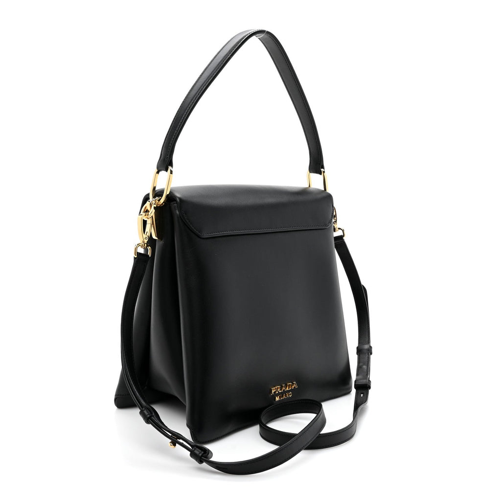 New Calfskin Medium Ingrid Top Handle Bag Black