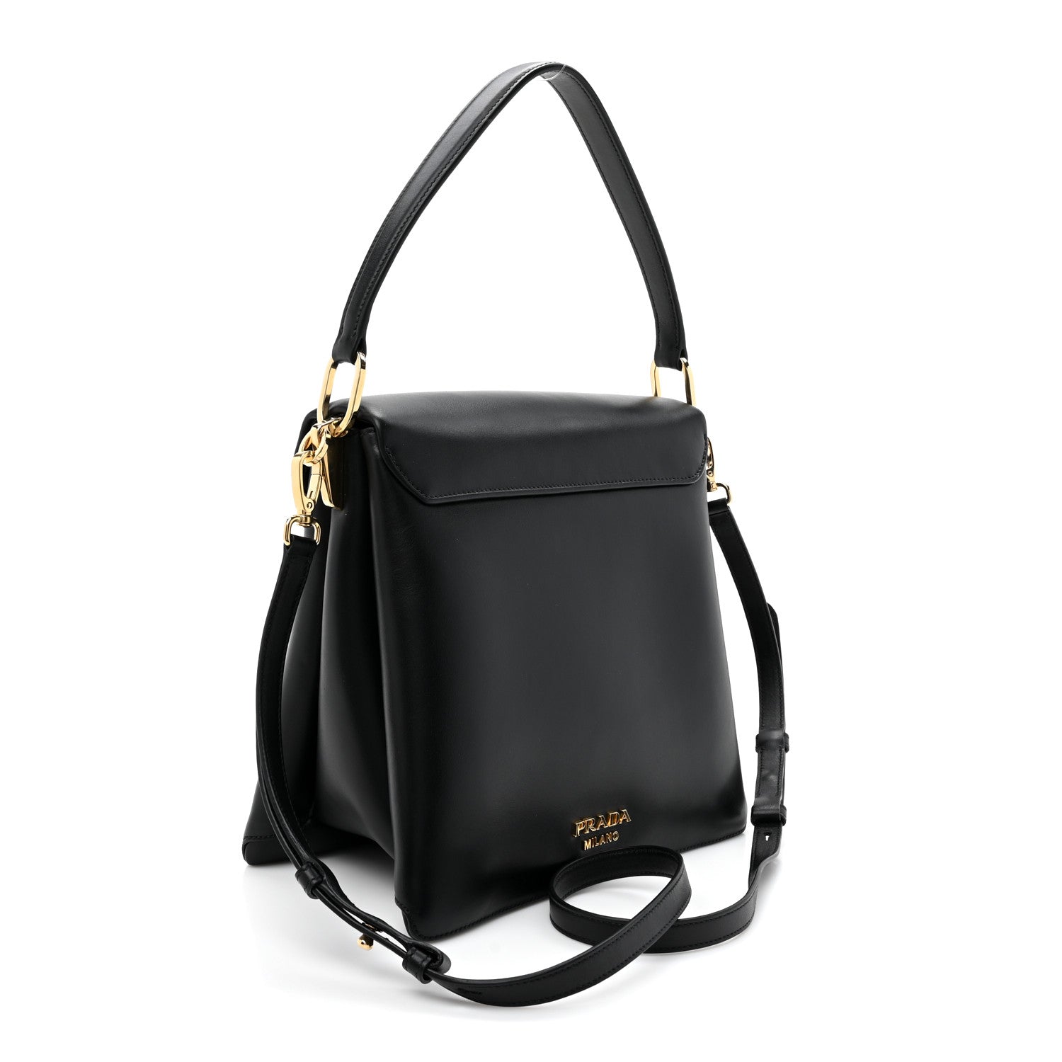 New Calfskin Medium Ingrid Top Handle Bag Black
