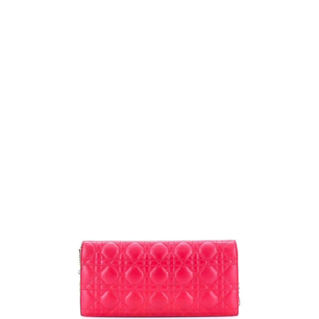 Lady Dior Convertible Chain Clutch Cannage Quilt Leather Long