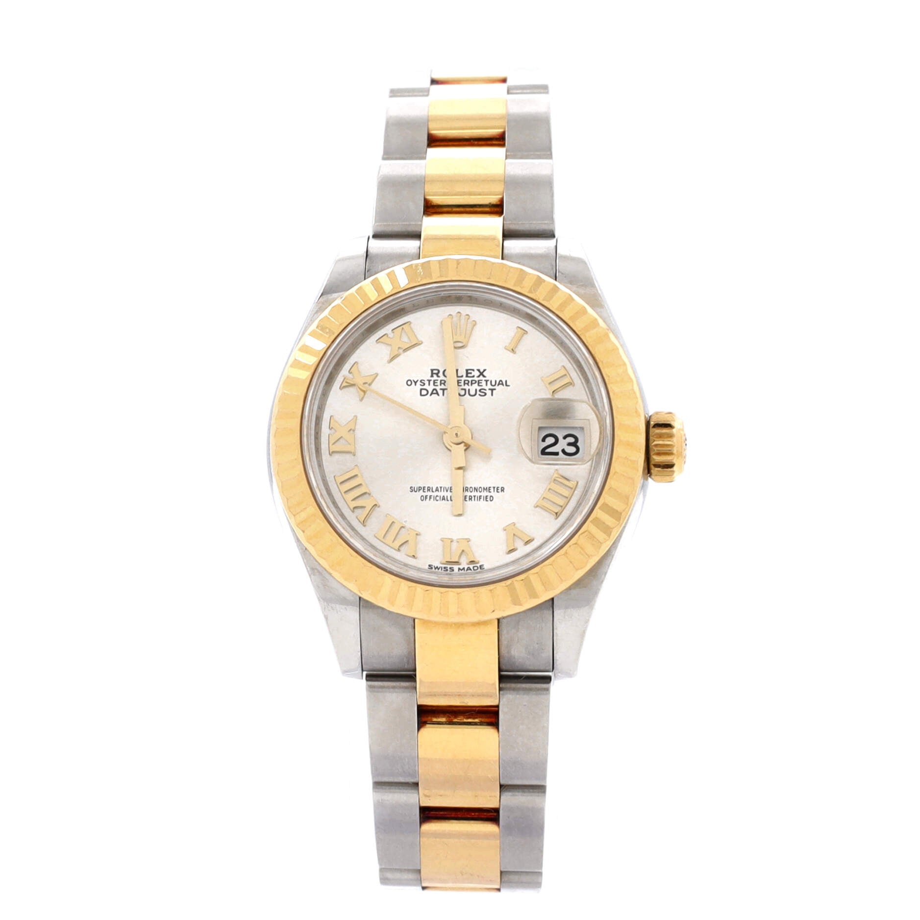 Oyster Perpetual Datejust Automatic Watch Stainless Steel and Yellow Gold 28